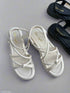 Multi Strap Sling Open Toe Flat